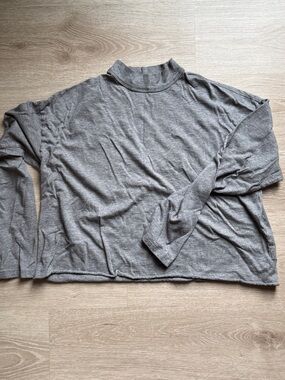 aerie mock neck crop long sleeve shirt